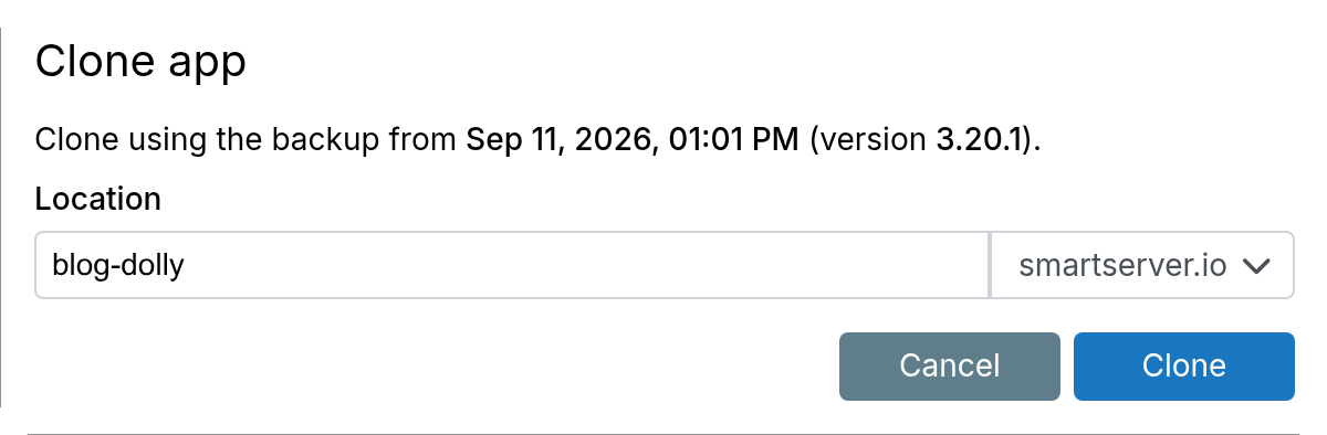 App Clone Dialog