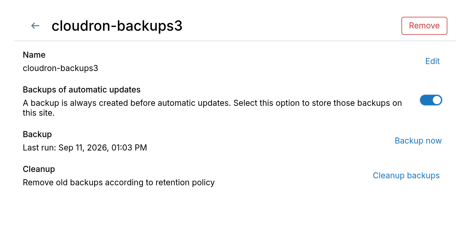 Cleanup Backups