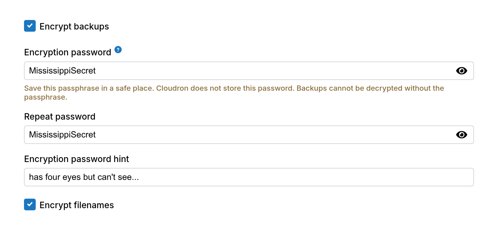 Encrypted Filenames