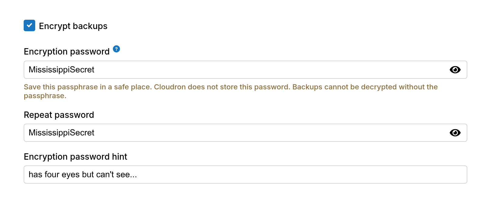 Setup Encryption