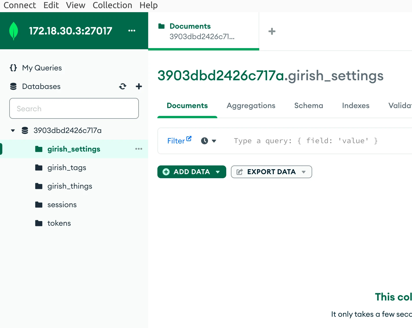 Compass Mongodb Collections