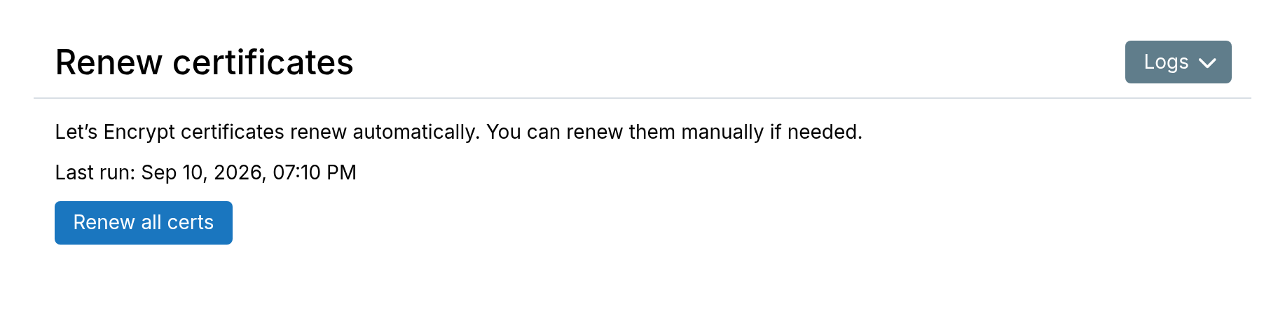 Certificate Renew