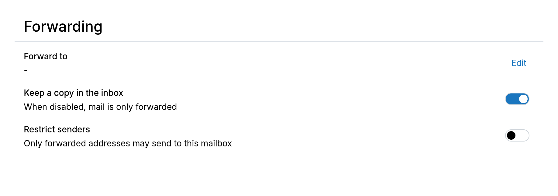 Mailbox forwarding