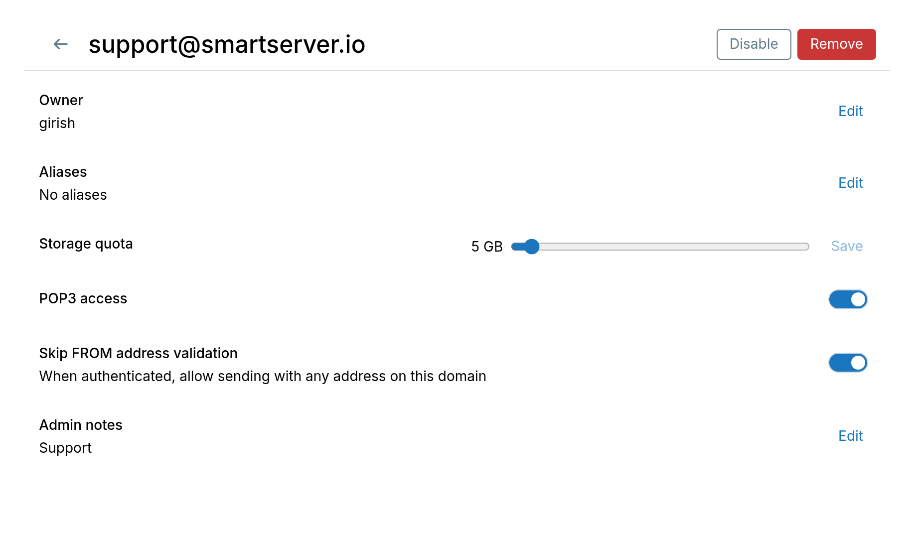 Skip FROM address validation