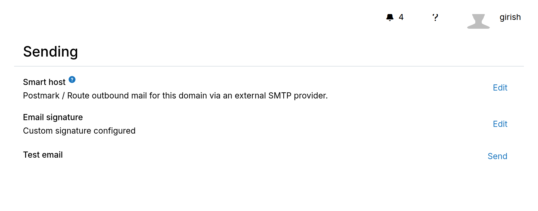 Send Test Email Button