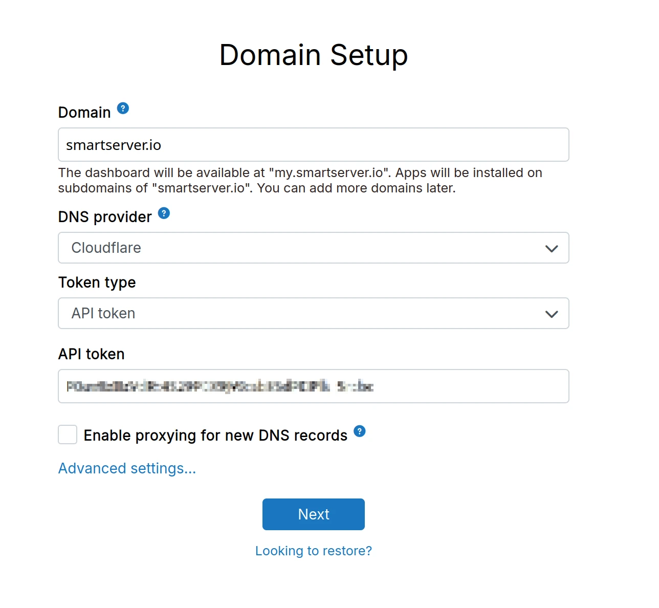 Installation Setupdns