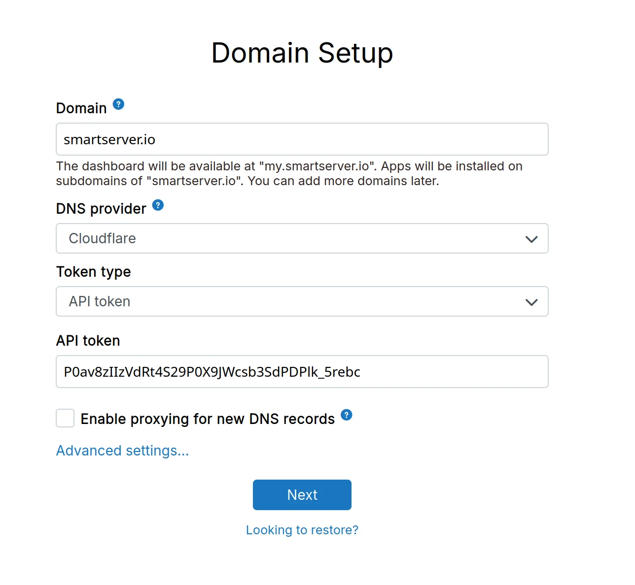 Installation Setupdns