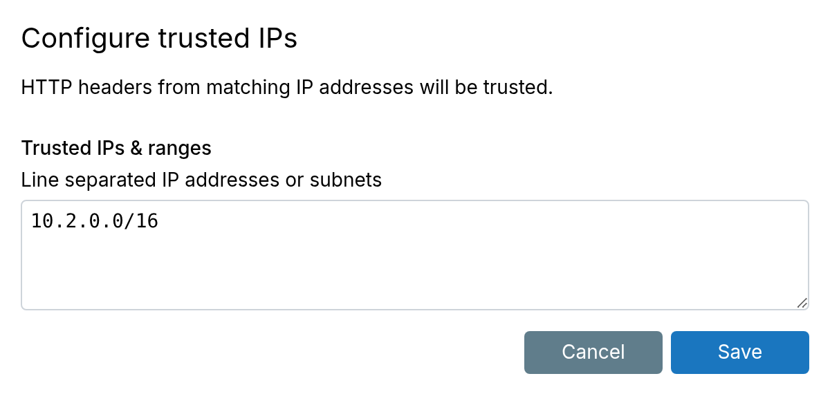 Trusted Ips