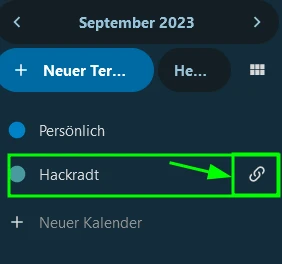click the link symbol on your calendar