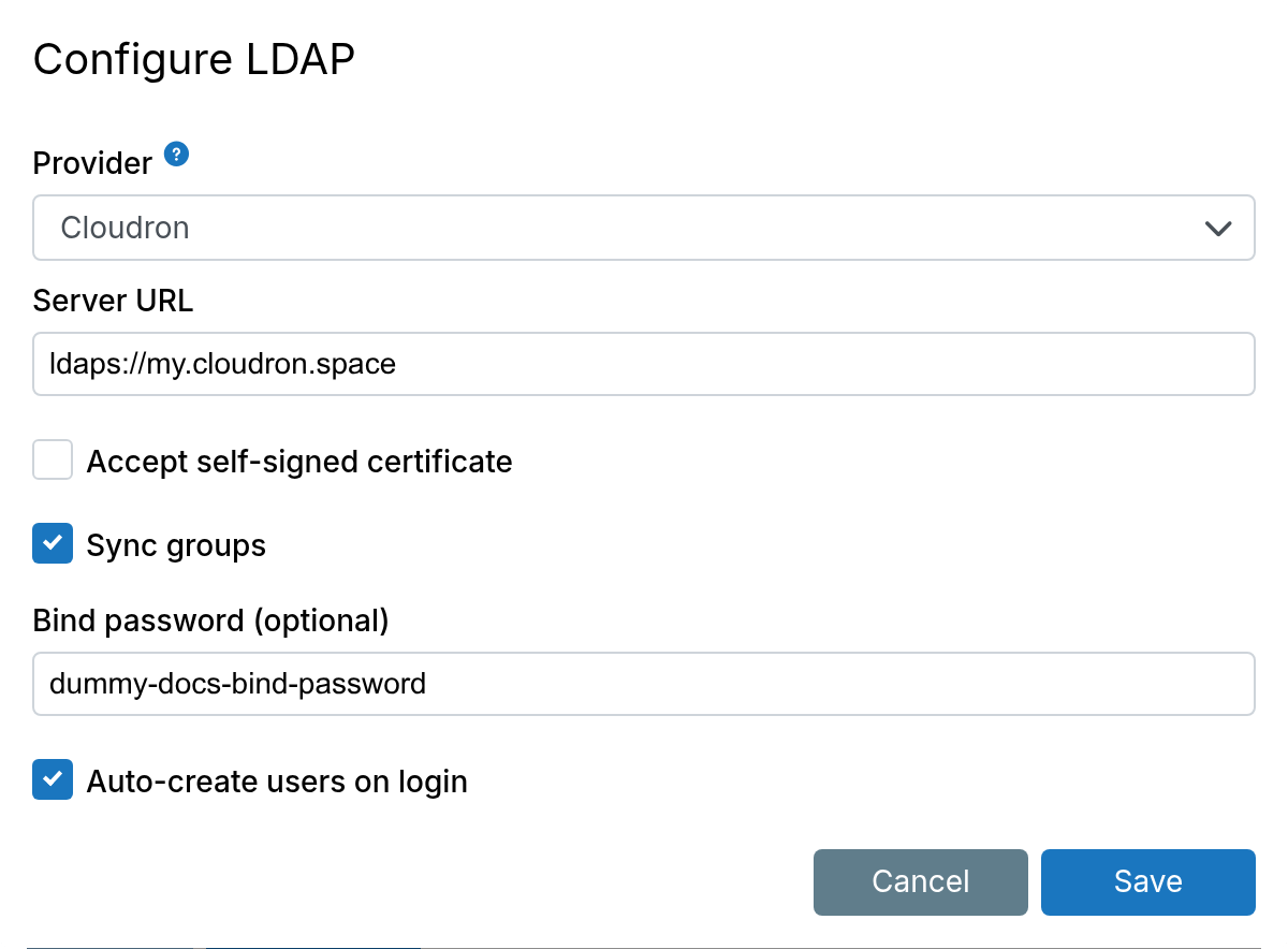 External Ldap Cloudron