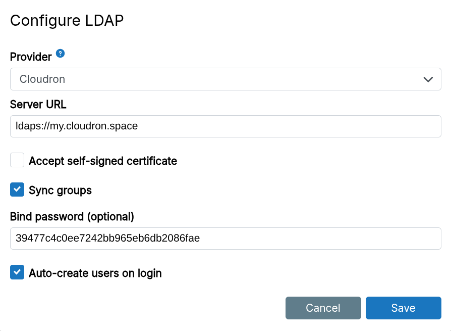 External Ldap Cloudron
