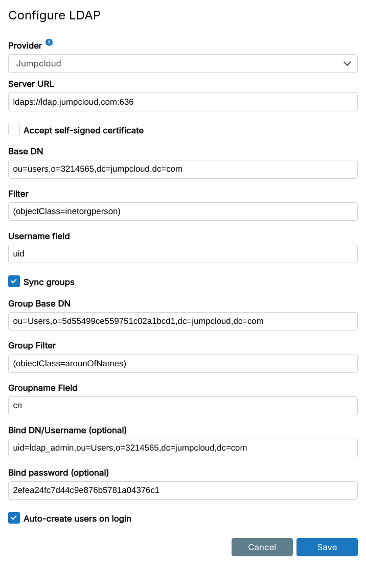 External Ldap Jumpcloud