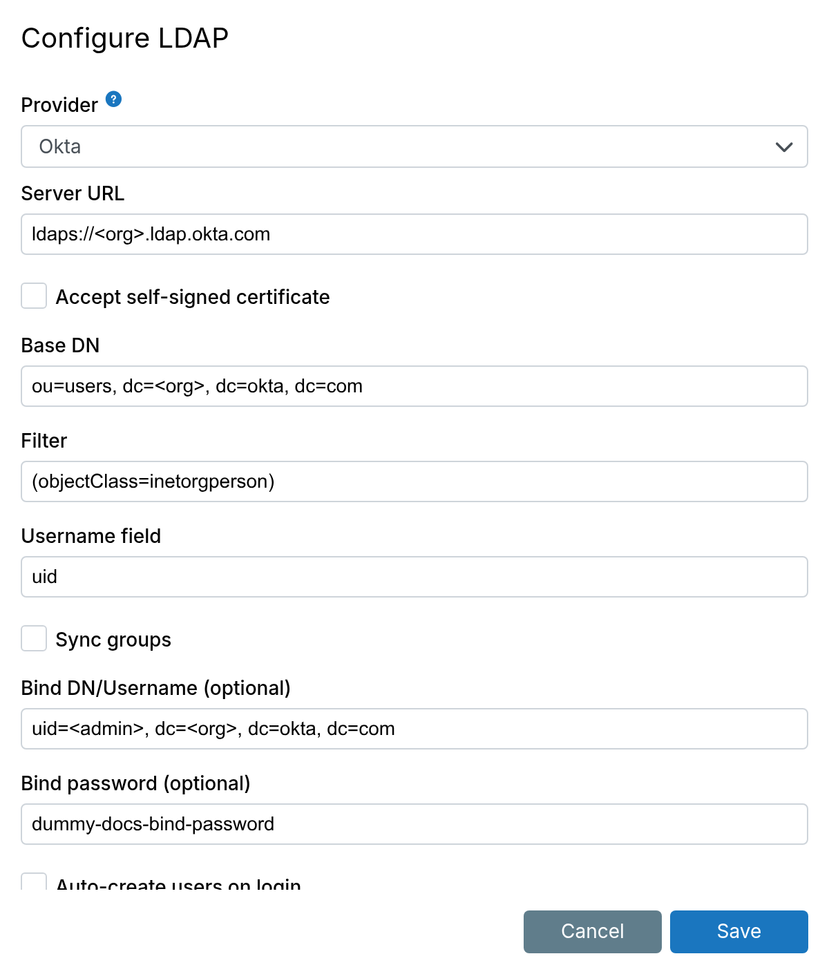 External Ldap Okta