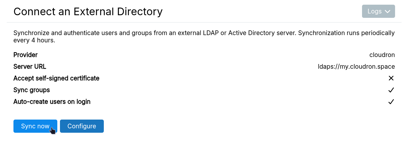 External Ldap Sync