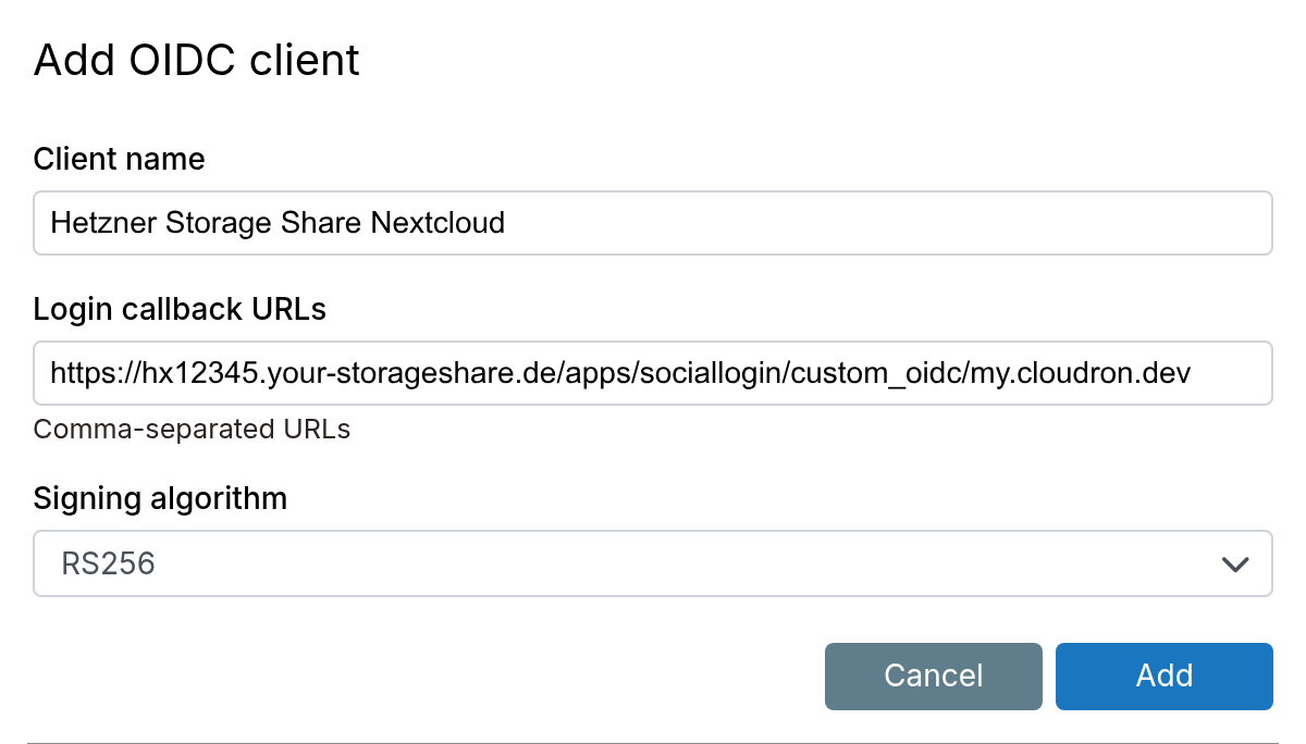 Oidc Client Add