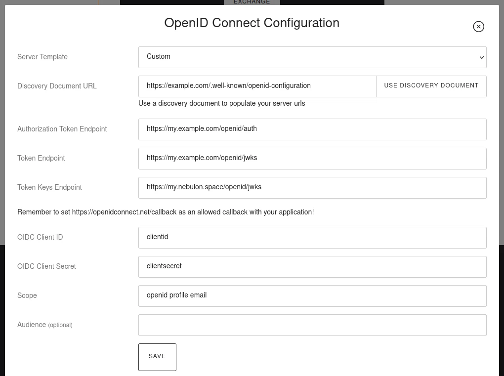 Oidc Client Config