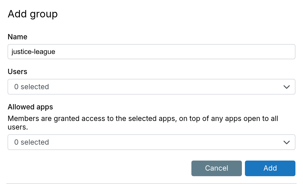 Users Groups Add
