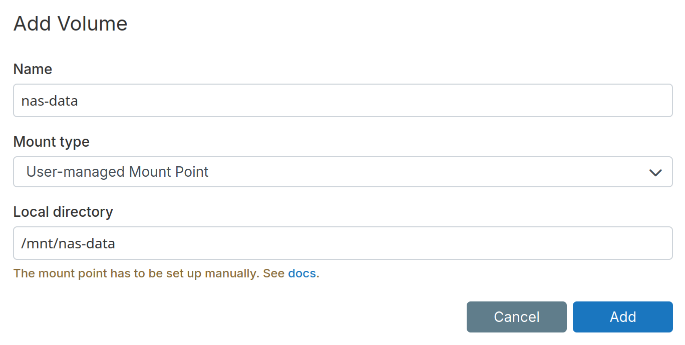 User-managed Mount Point
