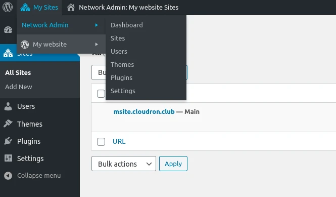 Wordpress Multisite New Site