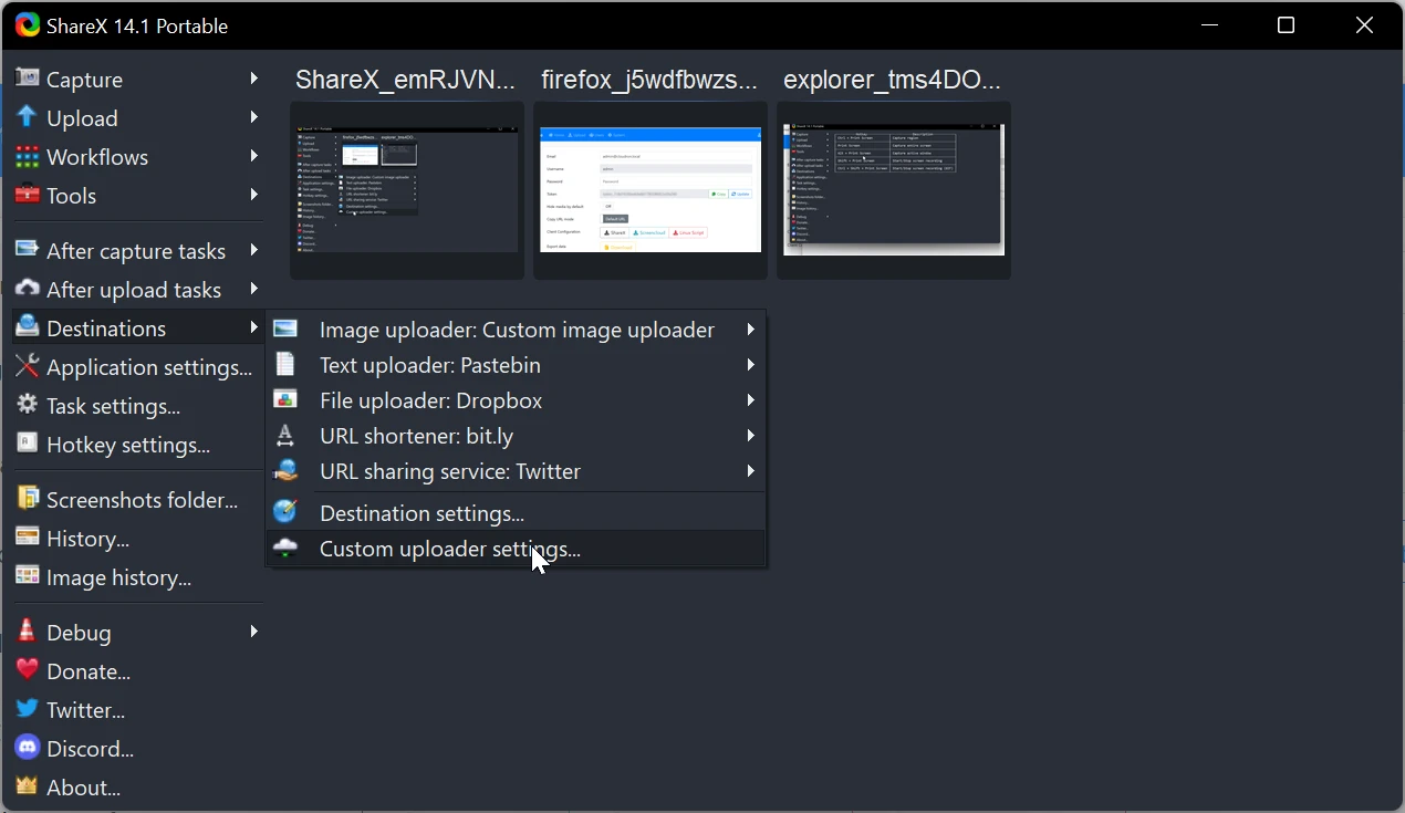 Sharex Custom Uploader