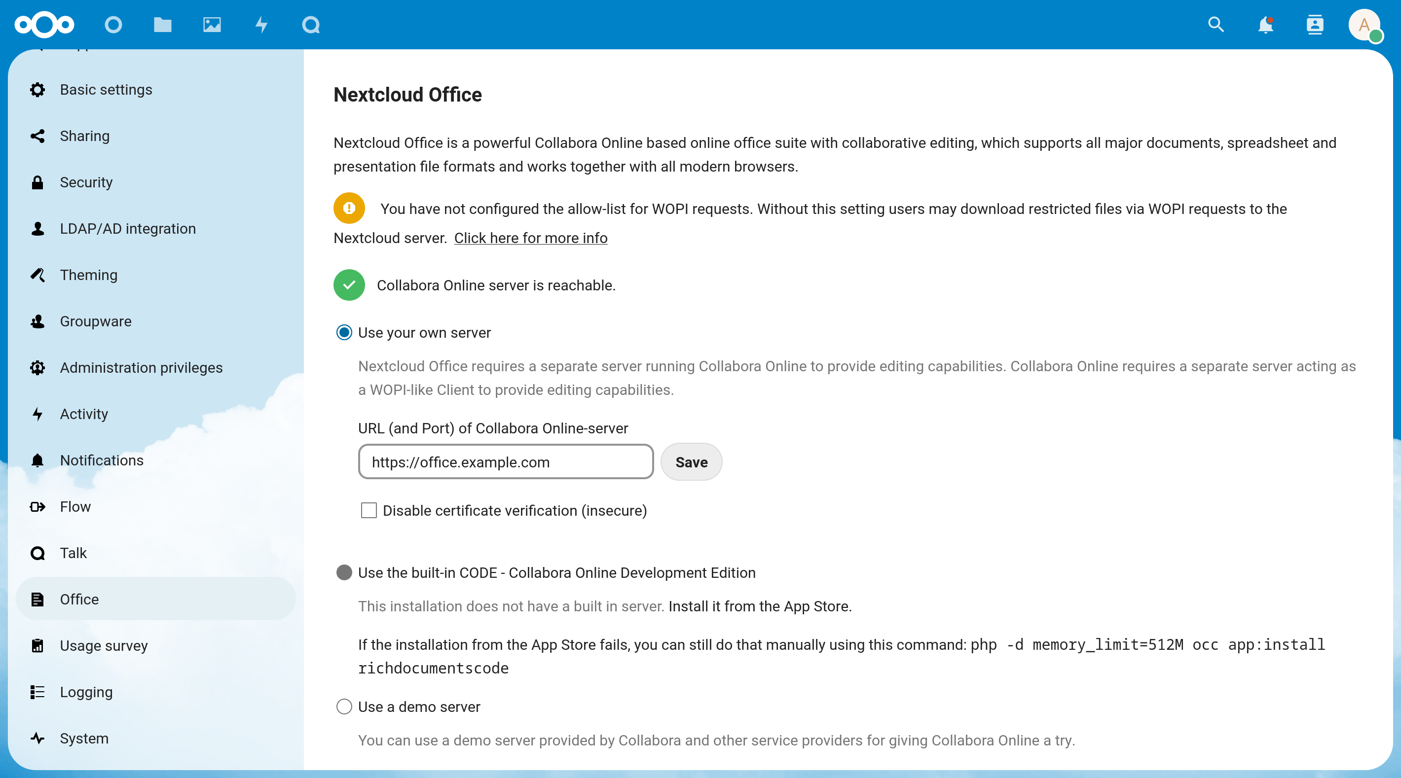 collabora online server nextcloud